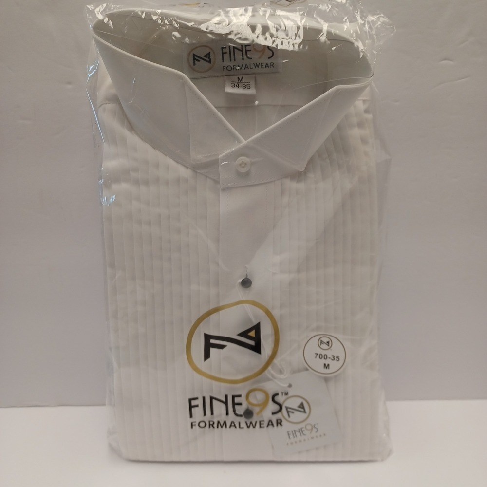 NEW Fine‎ 95 Evening Wear Men's 15-15 1/2 34/35 Medium Formal Shirt White